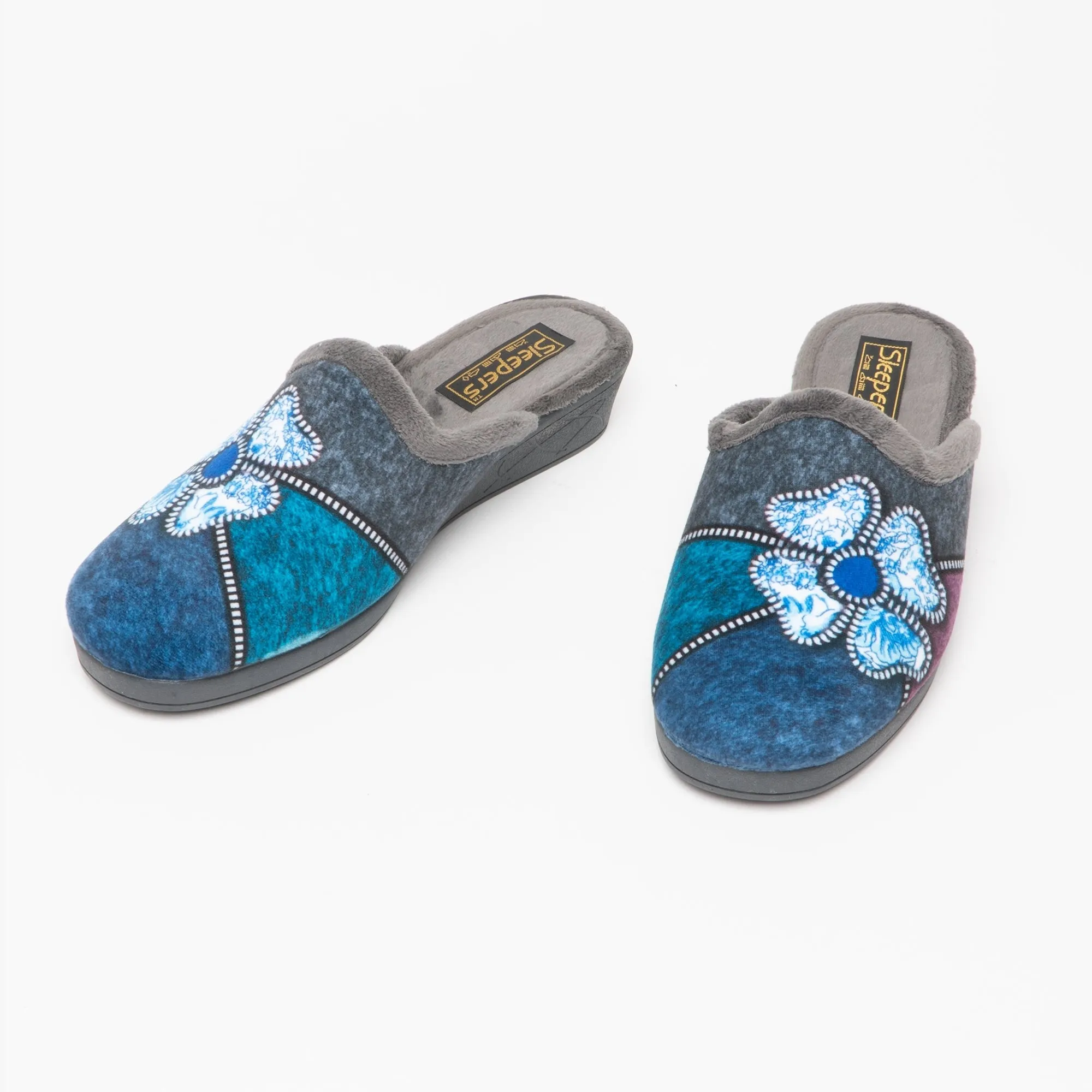 Sleepers KIMBERLY Womens Mule Slippers Grey Multi sold by Shuperb product image thumbnail 2
