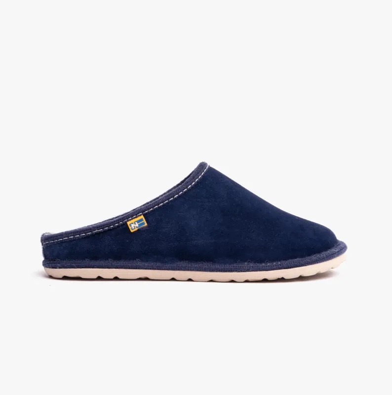 AFELPADO INDICO Womens Mule Slippers Indigo sold by Shuperb