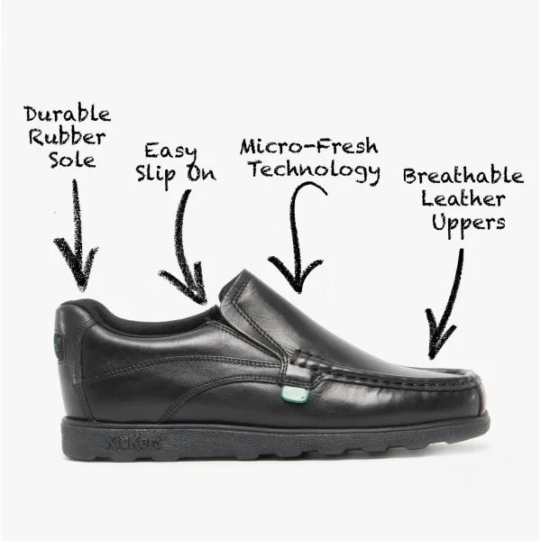 FRAGMA SLIP Junior Boys Leather Shoes Black sold by Shuperb