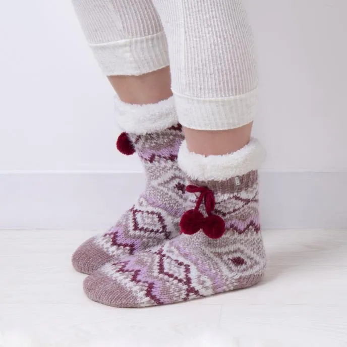 FAIR ISLE Chenille Womens Socks Berry sold by Shuperb product image thumbnail 2