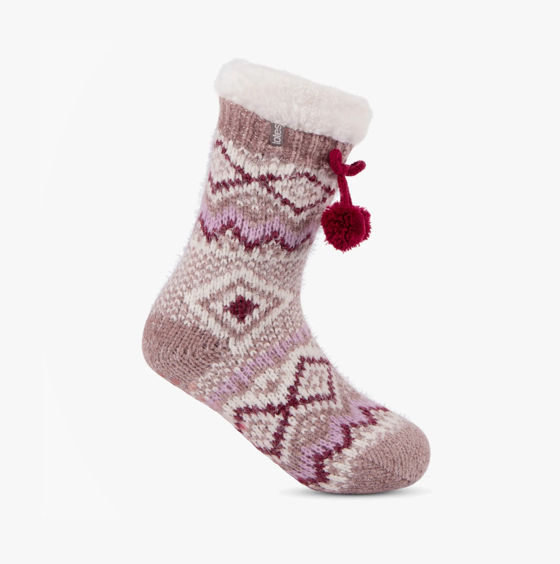 FAIR ISLE Chenille Womens Socks Berry sold by Shuperb