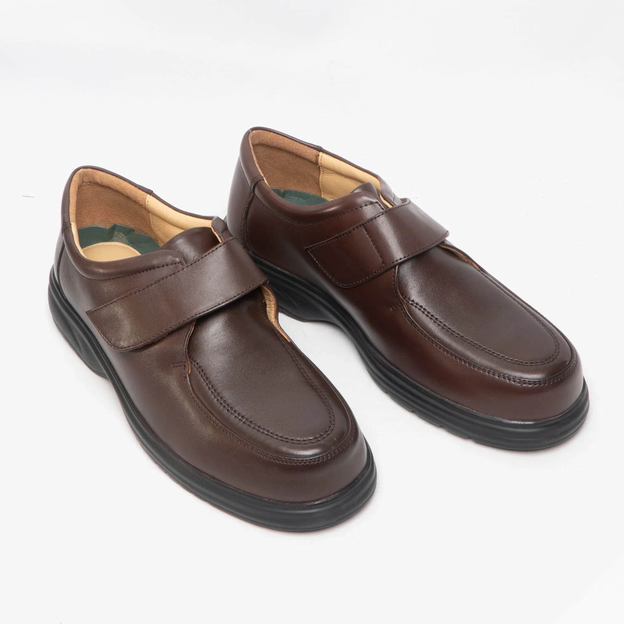 Roamers JADEN Mens Leather Wide E Fit Touch Fasten Shoes Brown sold by Shuperb product image thumbnail 2