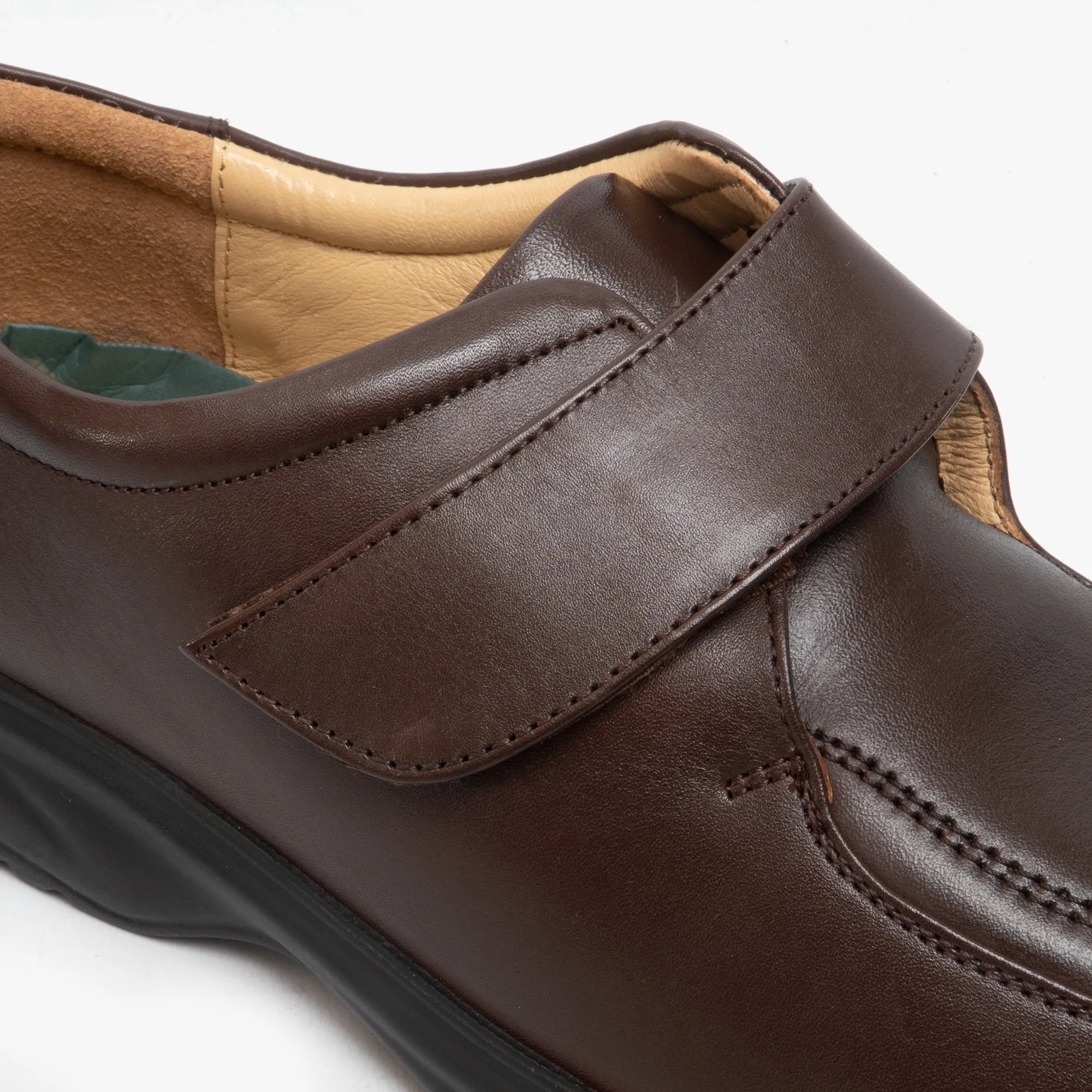 Roamers JADEN Mens Leather Wide E Fit Touch Fasten Shoes Brown sold by Shuperb product image thumbnail 3
