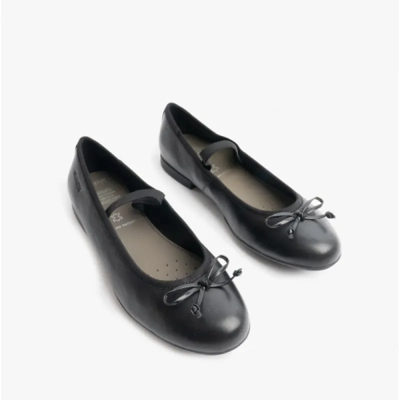 GEOX PLIE Girls School Shoes Smooth Black sold by Shuperb