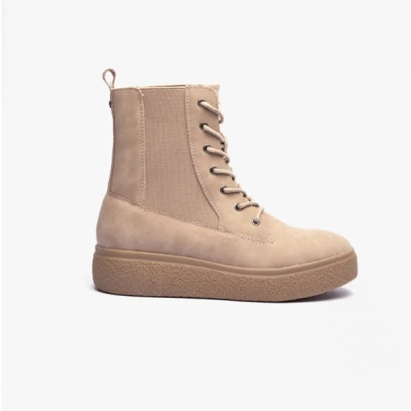 Rocket Dog AGGIE Womens Platform Zip Boots Taupe sold by Shuperb