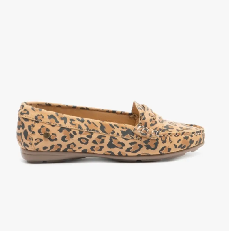 Hush Puppies MARGOT Womens Suede Loafers Leopard made by Hush Puppies