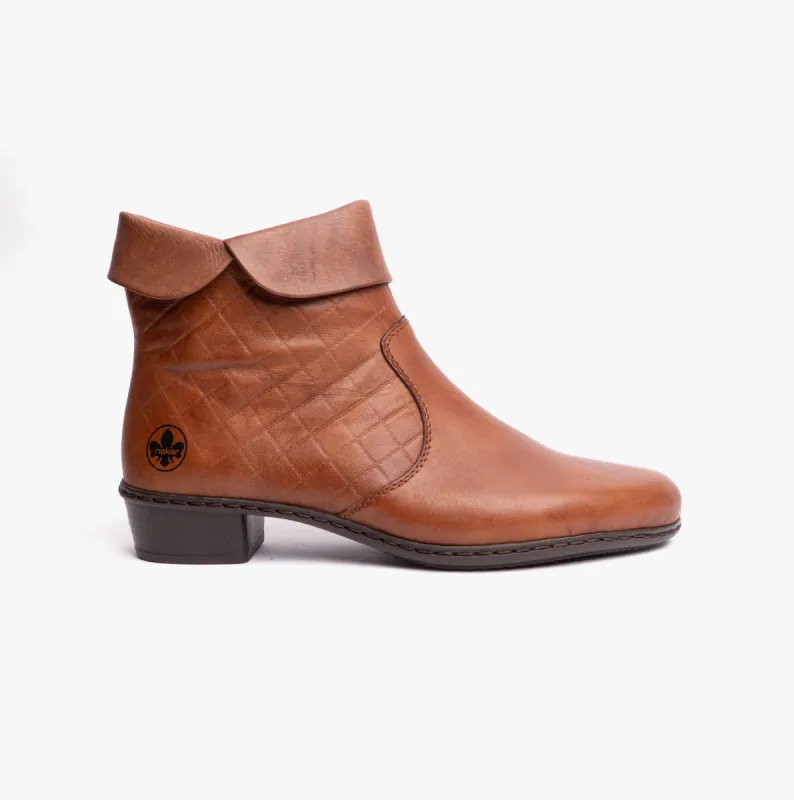Rieker Y07D0-25 Womens Leather Boots Brown sold by Shuperb