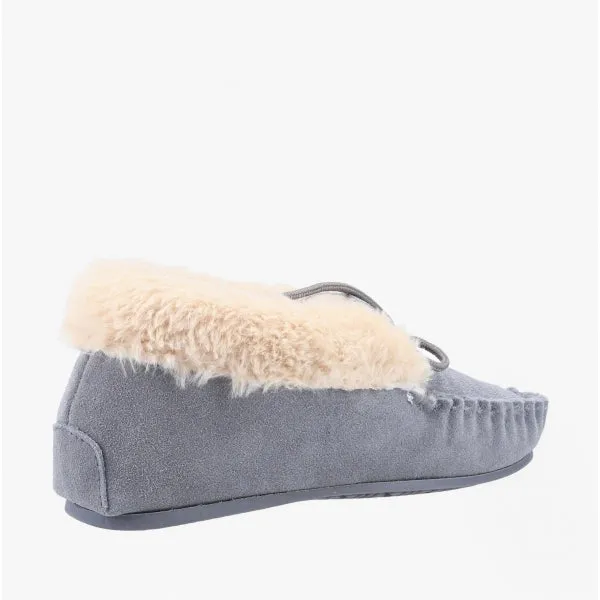 Hush Puppies PHILIPPA Womens Suede Moccasin Slippers Grey sold by Shuperb product image thumbnail 4