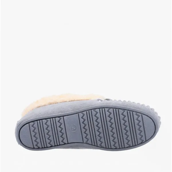 Hush Puppies PHILIPPA Womens Suede Moccasin Slippers Grey sold by Shuperb product image thumbnail 3