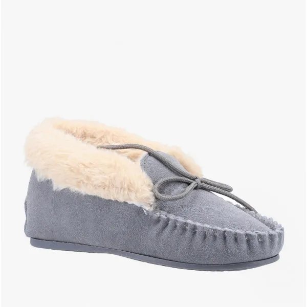 Hush Puppies PHILIPPA Womens Suede Moccasin Slippers Grey sold by Shuperb product image thumbnail 2