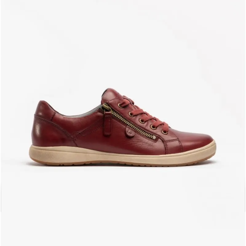 CAREN 12 Ladies Leather Trainers Bordeaux sold by Shuperb