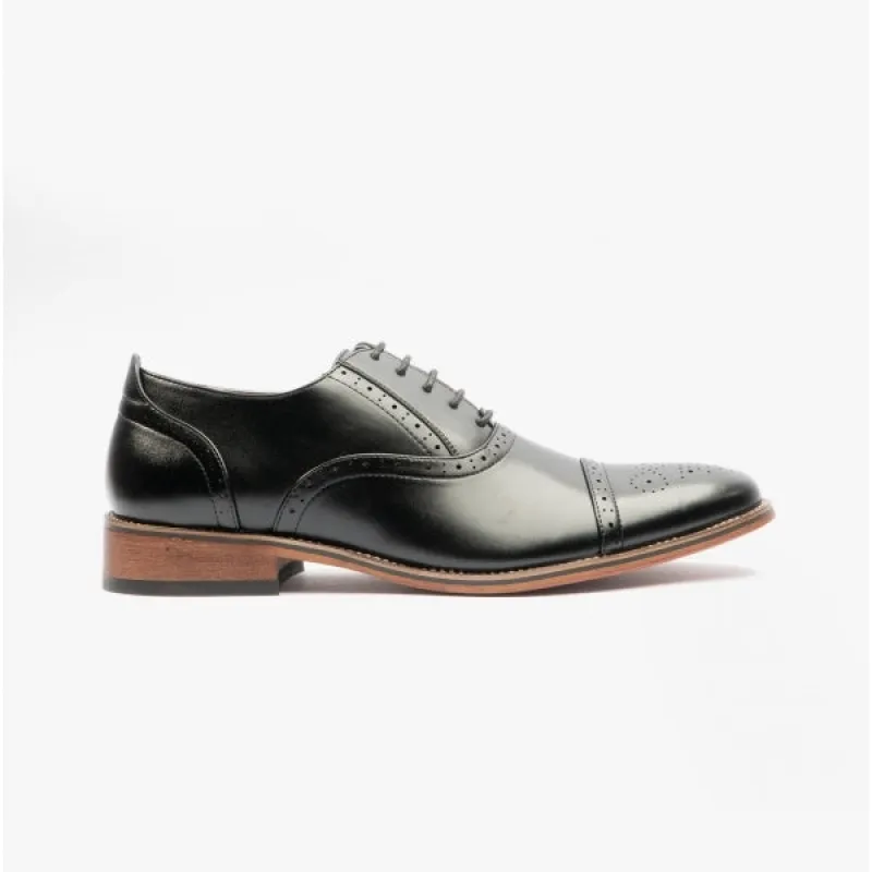 FRANCIS Mens Oxford Lace Up Shoes Black made by Shuperb