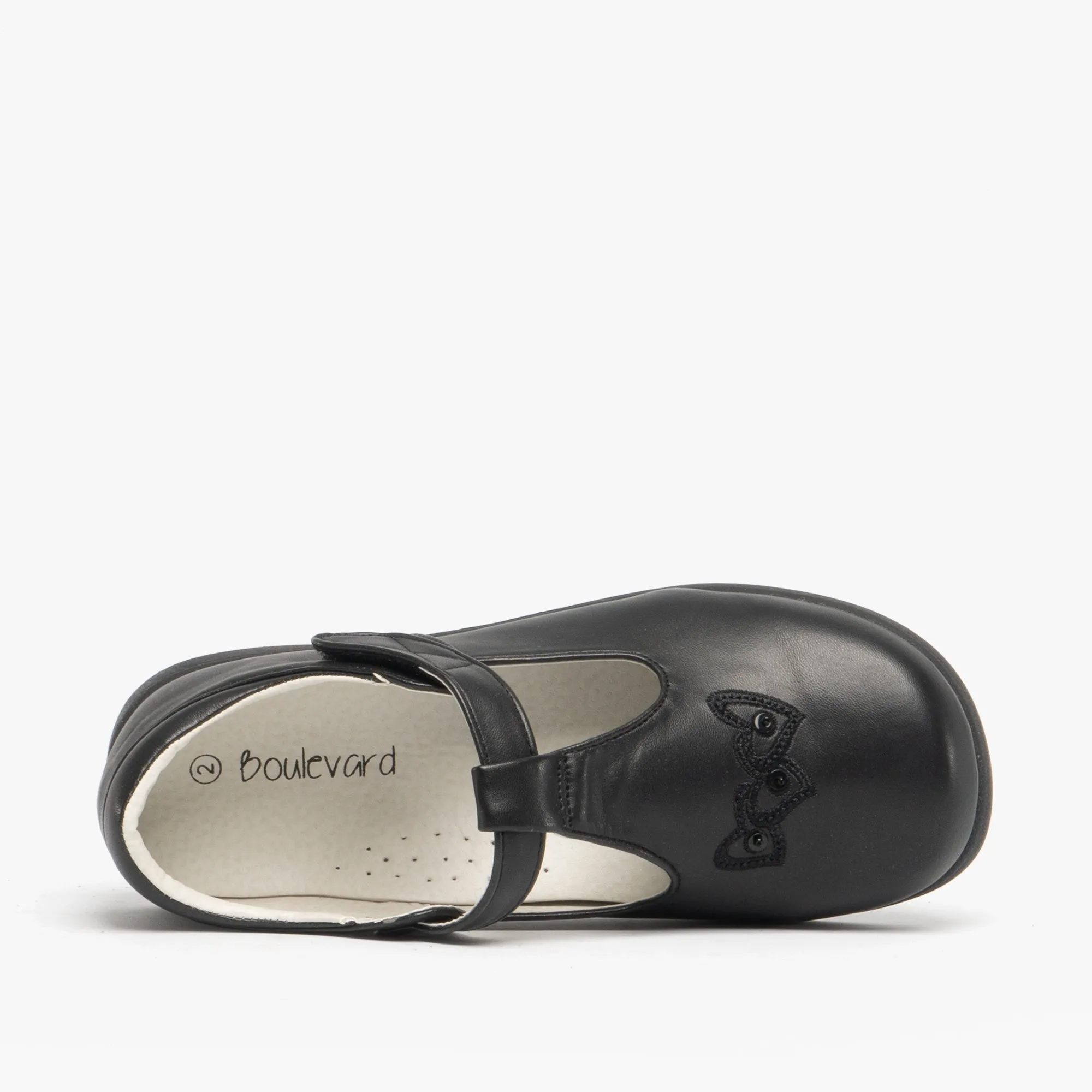 Boulevard Girls Touch Fasten T-Bar School Shoes Black Matt sold by Shuperb product image thumbnail 4