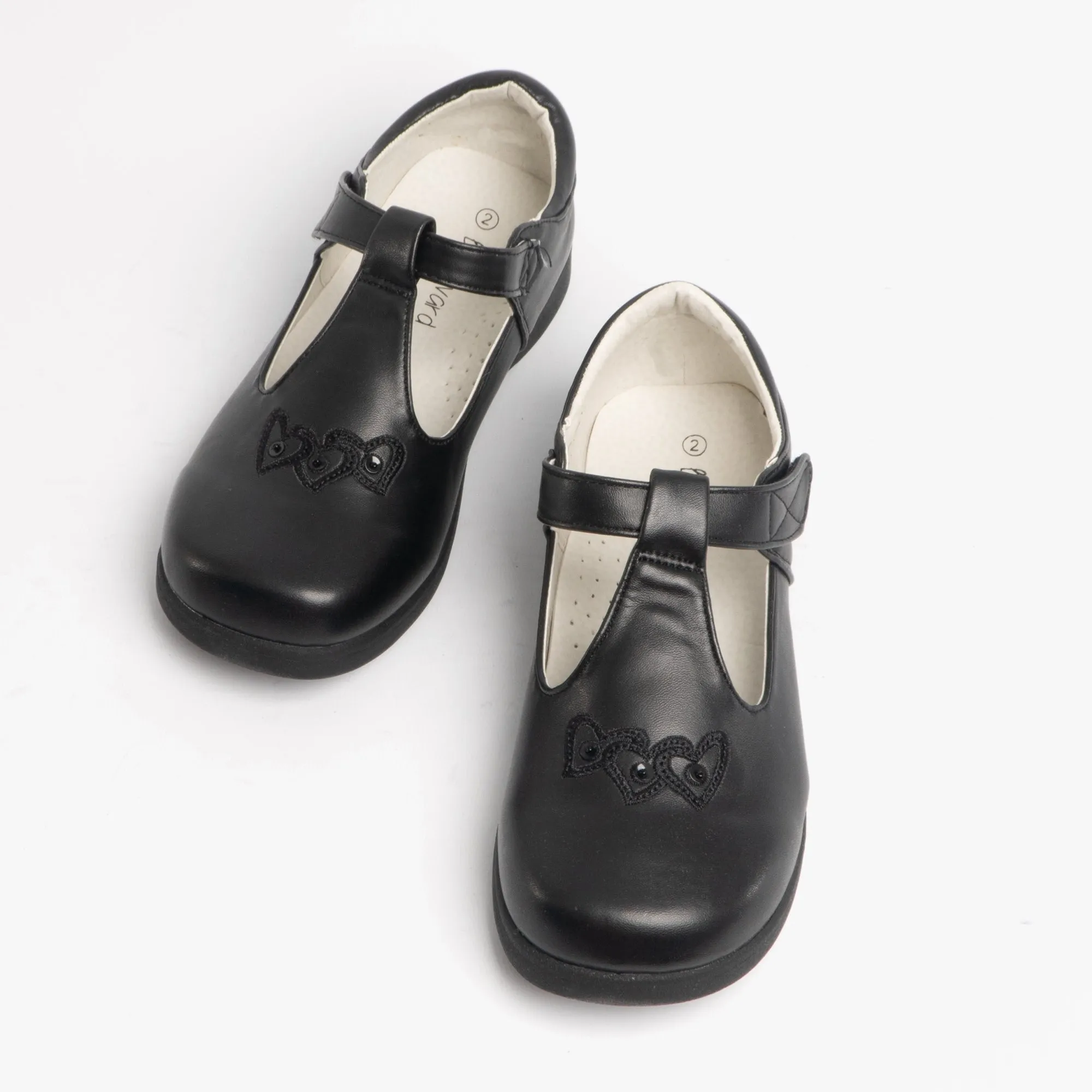 Boulevard Girls Touch Fasten T-Bar School Shoes Black Matt sold by Shuperb product image thumbnail 2