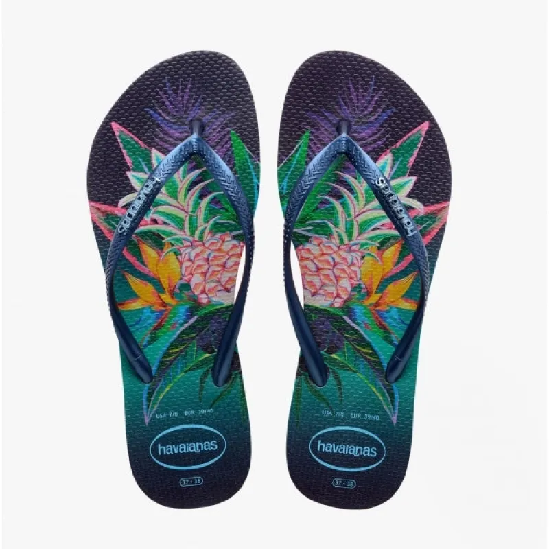 HAV SLIM TROPICAL Ladies Flip Flops Navy Blue sold by Shuperb