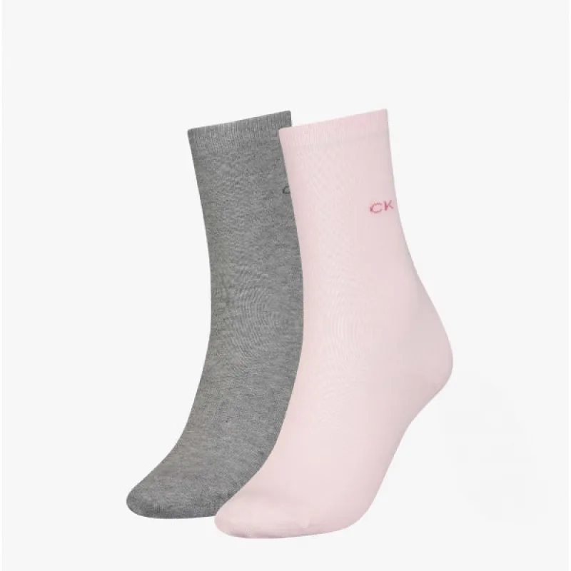 Calvin Klein 2 Pack Womens Crew Socks Pink Combo sold by Shuperb