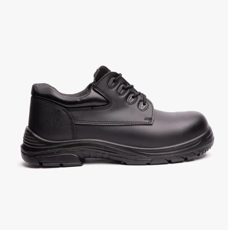 Grafters M9504A Mens Leather Super Wide Safety Shoes Black sold by Shuperb