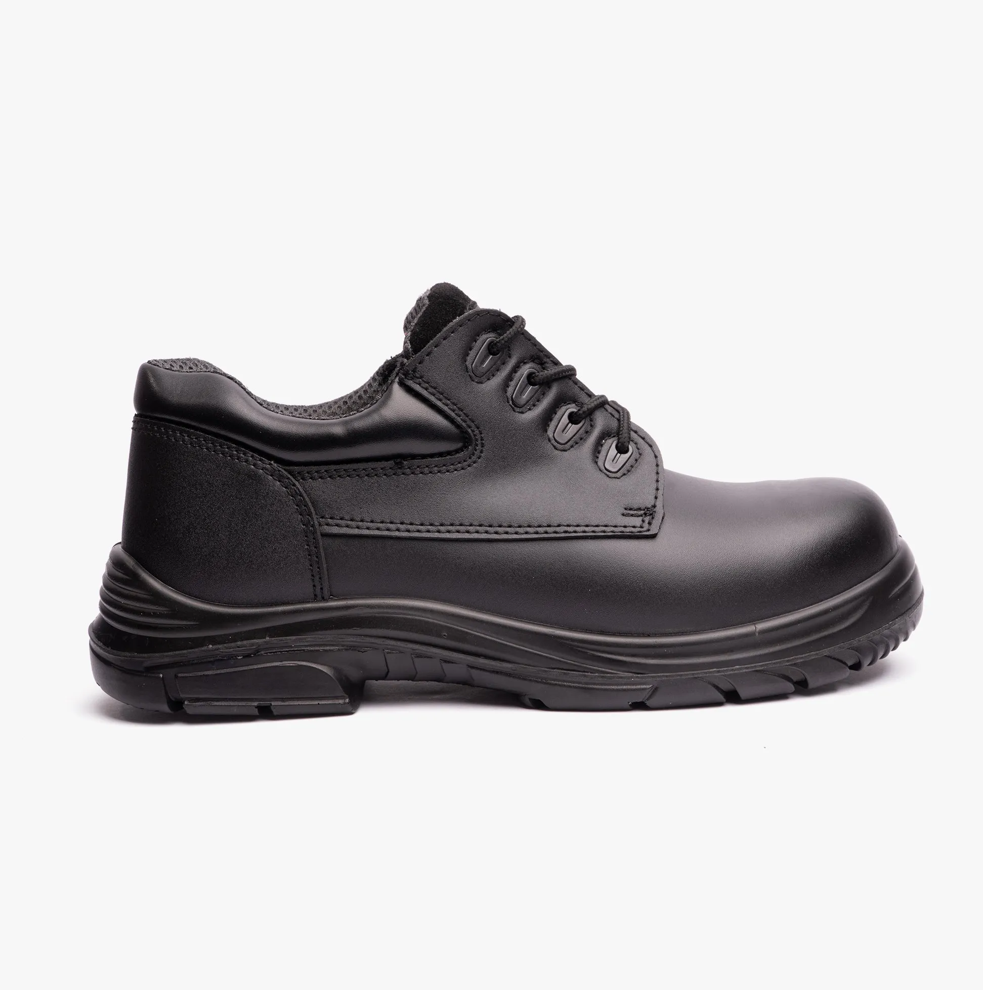 Grafters M9504A Mens Leather Super Wide Safety Shoes Black sold by Shuperb