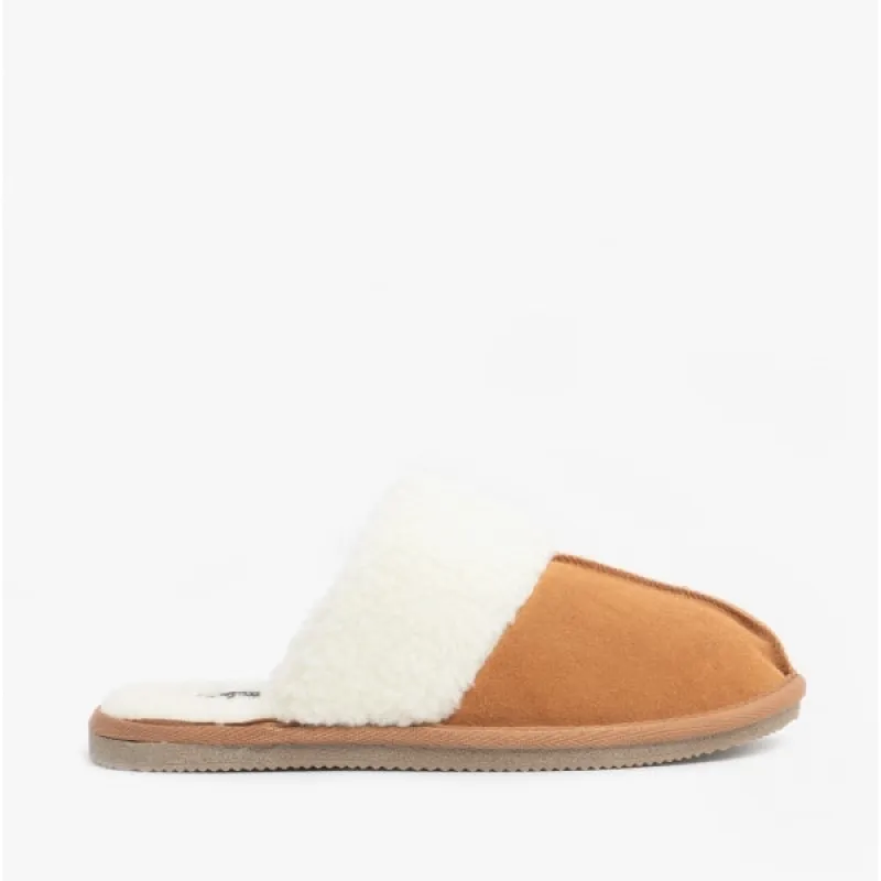 Hush Puppies ARIANNA Womens Suede Mule Slippers Tan sold by Shuperb