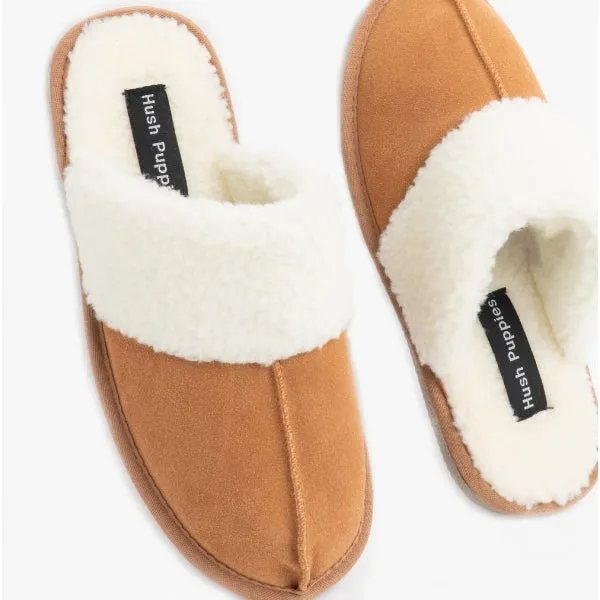 Hush Puppies ARIANNA Womens Suede Mule Slippers Tan sold by Shuperb product image thumbnail 3