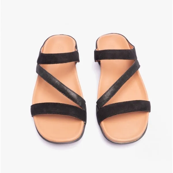 TRIO Ladies Sandals Black Velour/Sparkle sold by Shuperb product image thumbnail 5