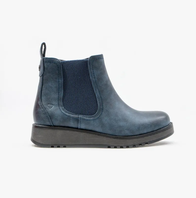 Heavenly Feet NEW ROLO2 Womens Chelsea Boots Navy sold by Shuperb
