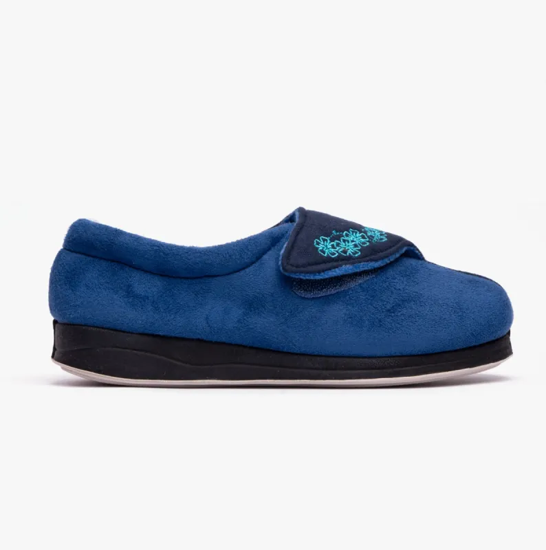 Padders HUG Womens (EE Fit) Touch Fasten Slippers Royal sold by Shuperb