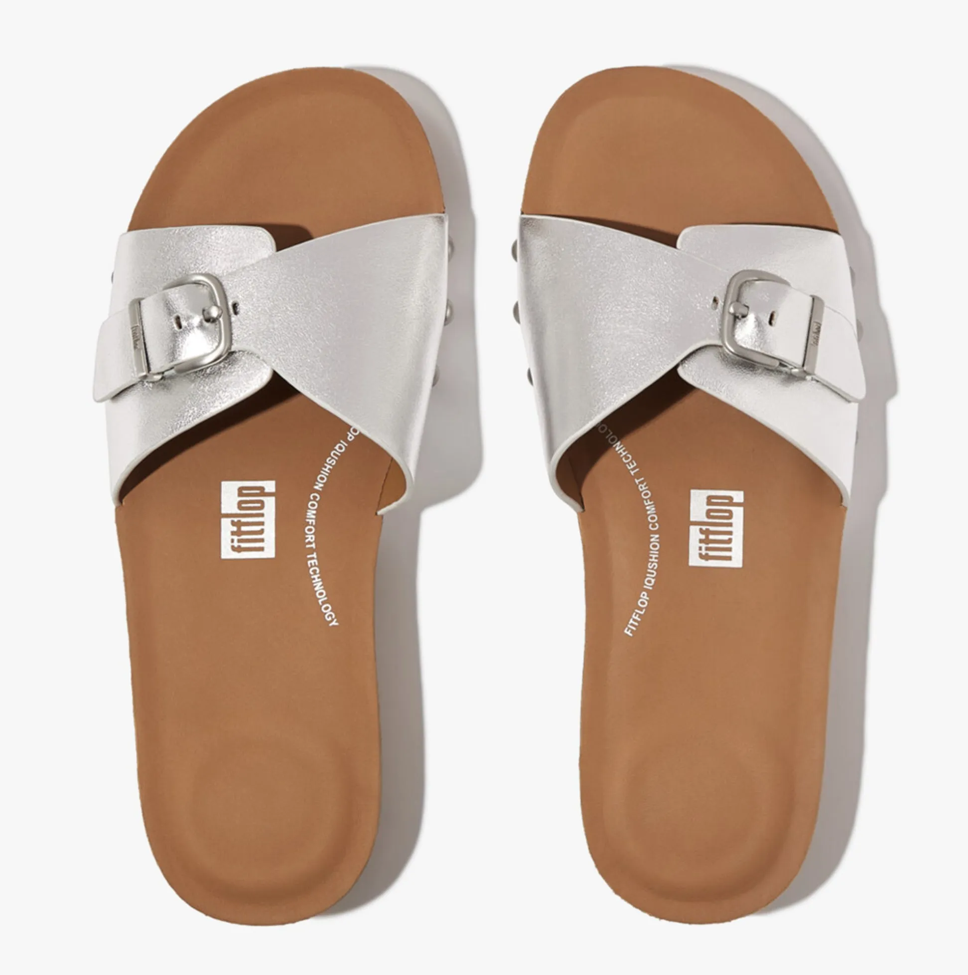 FitFlop iQUSHION ADJUSTABLE METALLIC Womens Slides Silver sold by Shuperb product image thumbnail 3