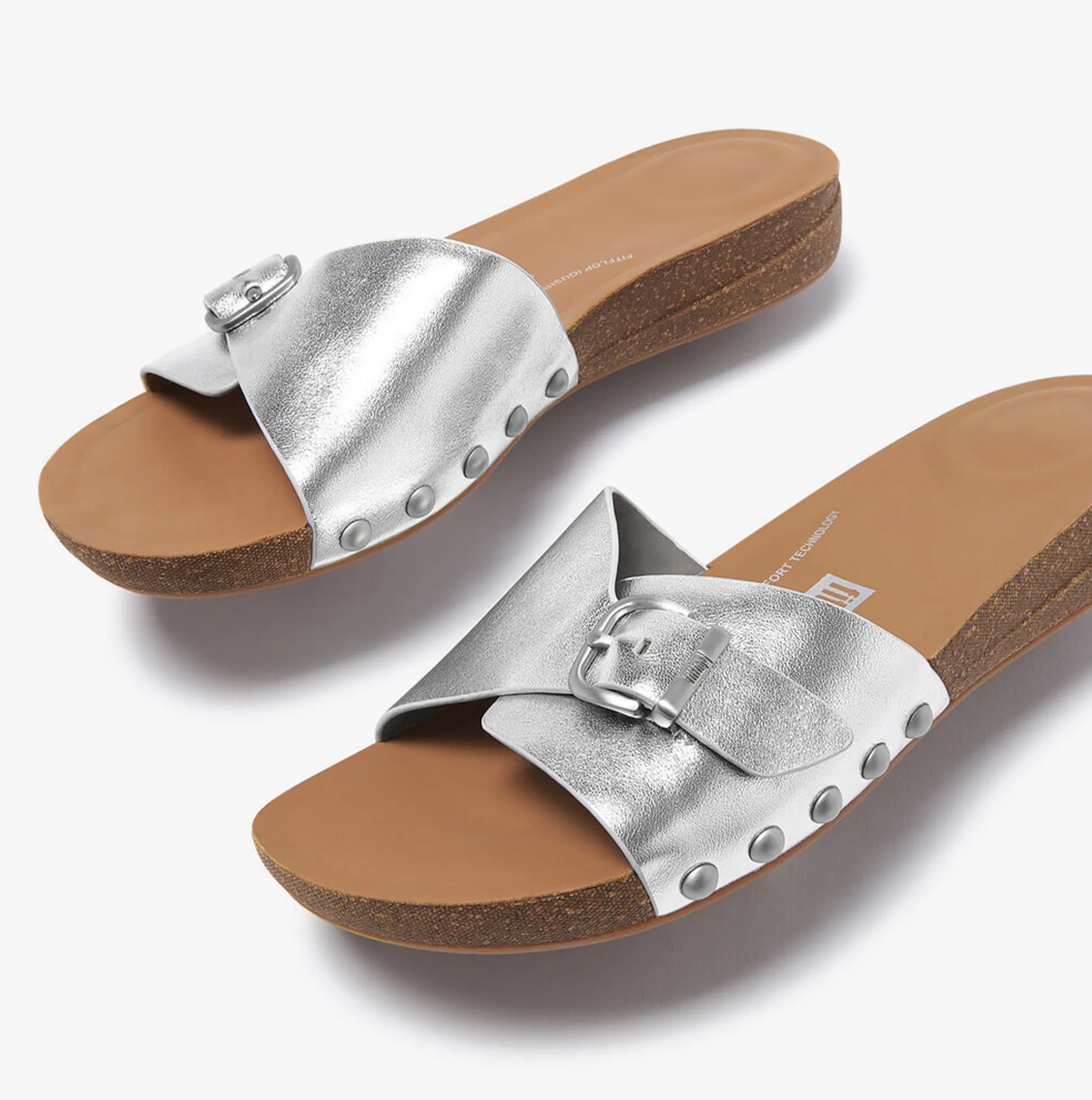 FitFlop iQUSHION ADJUSTABLE METALLIC Womens Slides Silver sold by Shuperb product image thumbnail 4