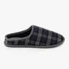 Totes Isotoner WOOL CHECK Mens Mule Slippers Grey sold by Shuperb