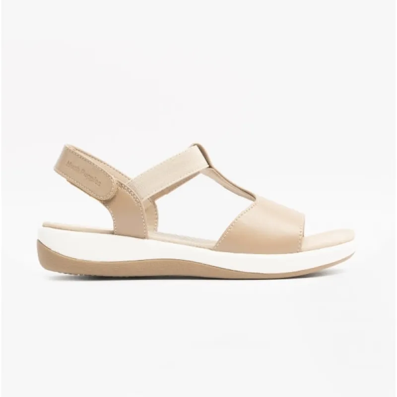 Hush Puppies SYLVIE Womens Leather Sandals Taupe sold by Shuperb