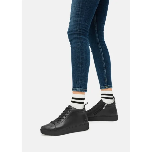 FitFlop RALLY LEATHER HIGH-TOP Womens Trainers Black sold by Shuperb product image thumbnail 5