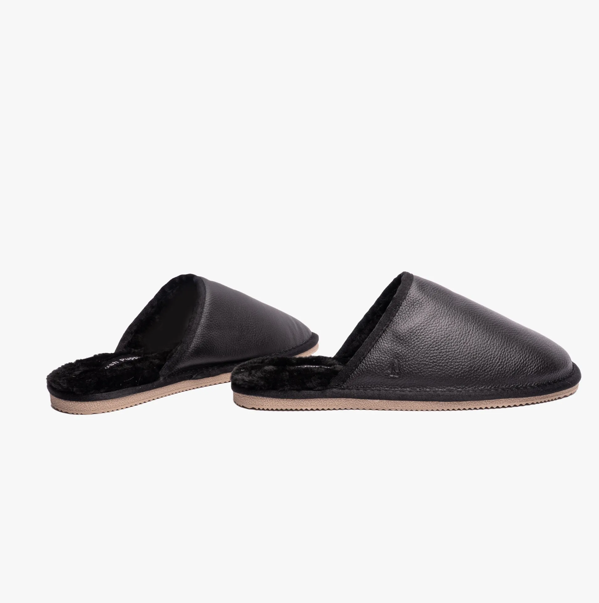 Hush Puppies COADY LEATHER SLIPPER Classic Mens Slippers Black sold by Shuperb product image thumbnail 3