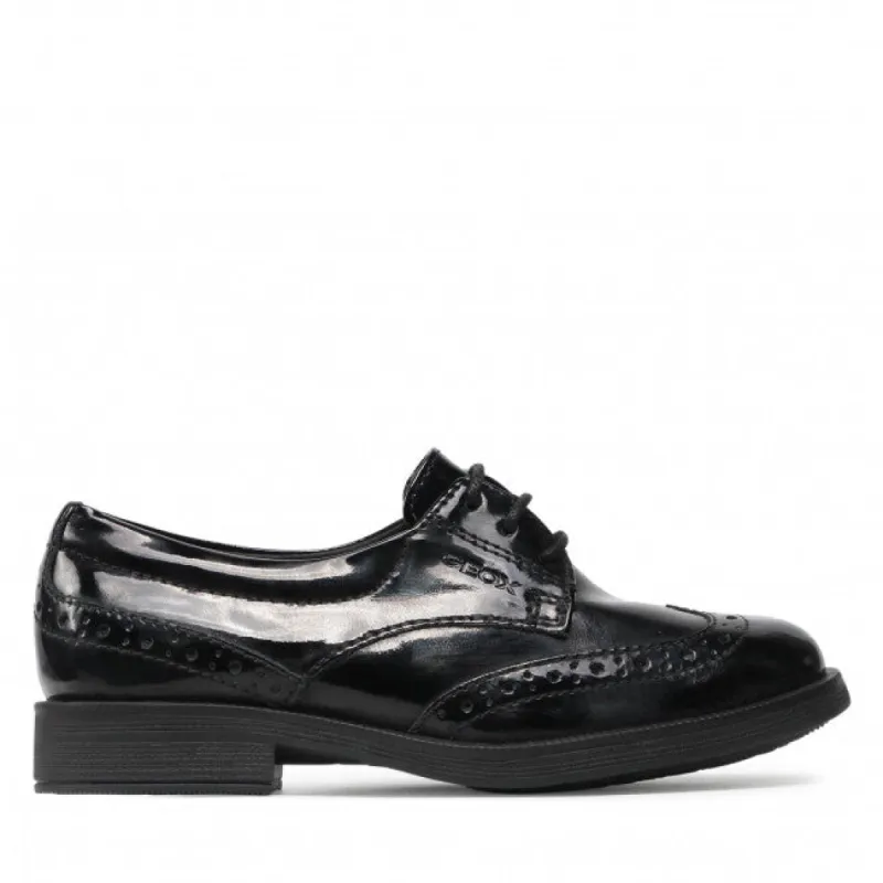GEOX AGATA Girls Shoes Patent Black sold by Shuperb