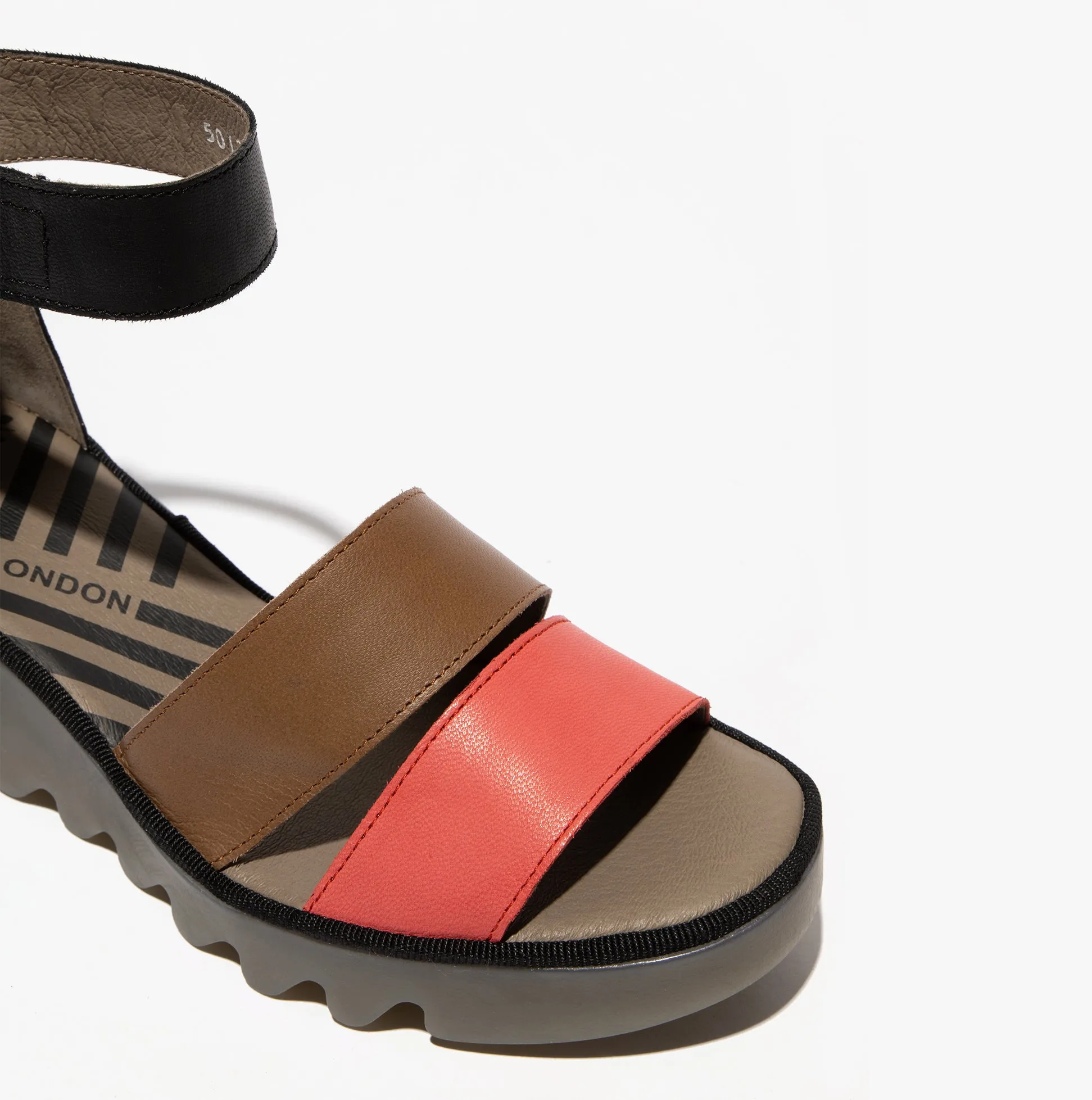 Fly London BONO290FLY Womens Wedge Sandals Raspberry/Ground/Black sold by Shuperb product image thumbnail 4