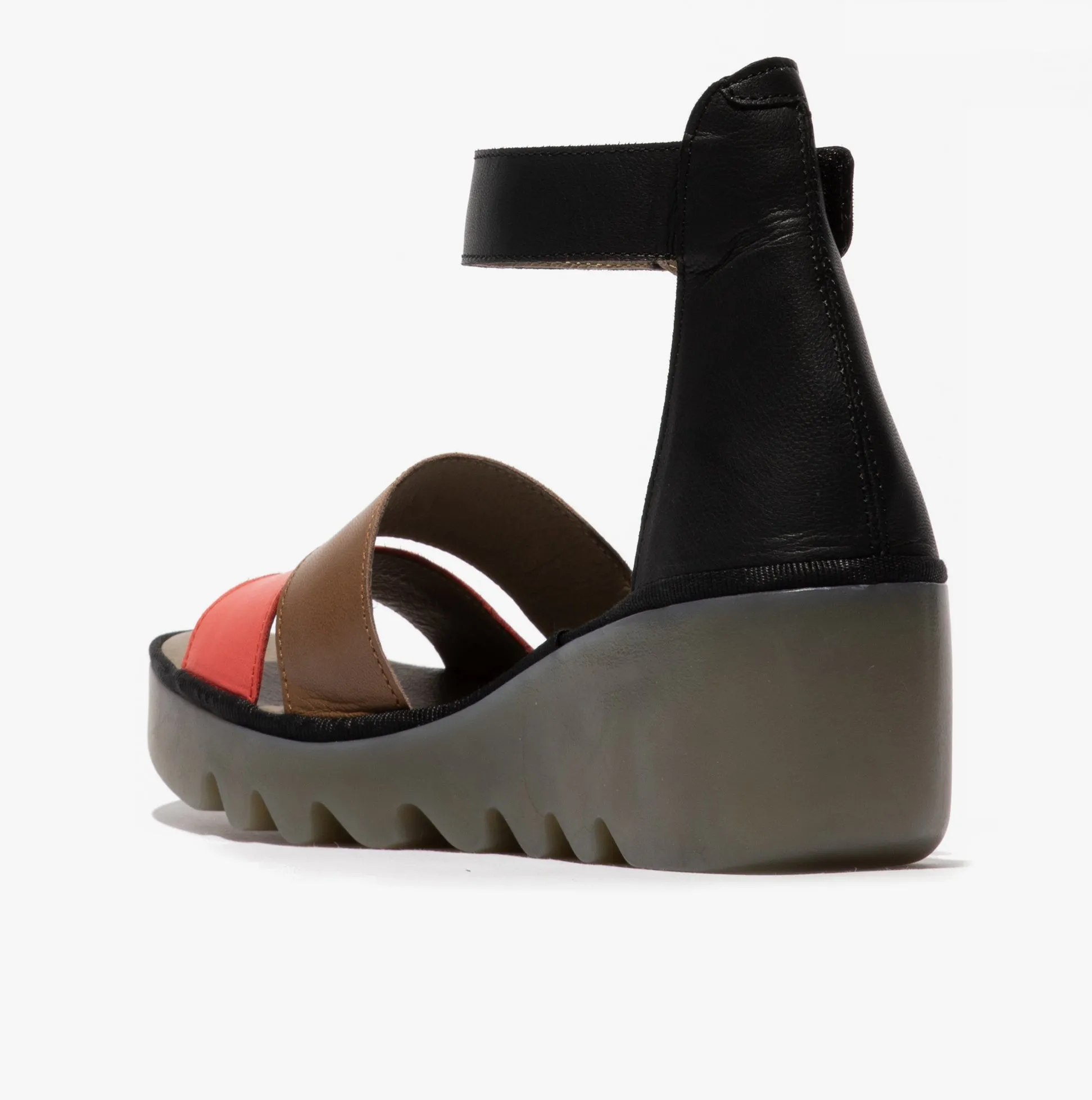 Fly London BONO290FLY Womens Wedge Sandals Raspberry/Ground/Black sold by Shuperb product image thumbnail 3