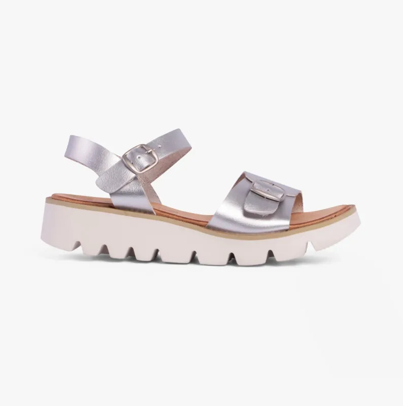 Heavenly Feet TRUDY Womens Sandals Silver sold by Shuperb