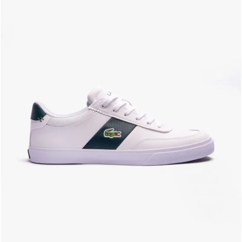 Lacoste COURT MASTER PRO Mens Leather Colour Block Trainers White/Dark Green sold by Shuperb