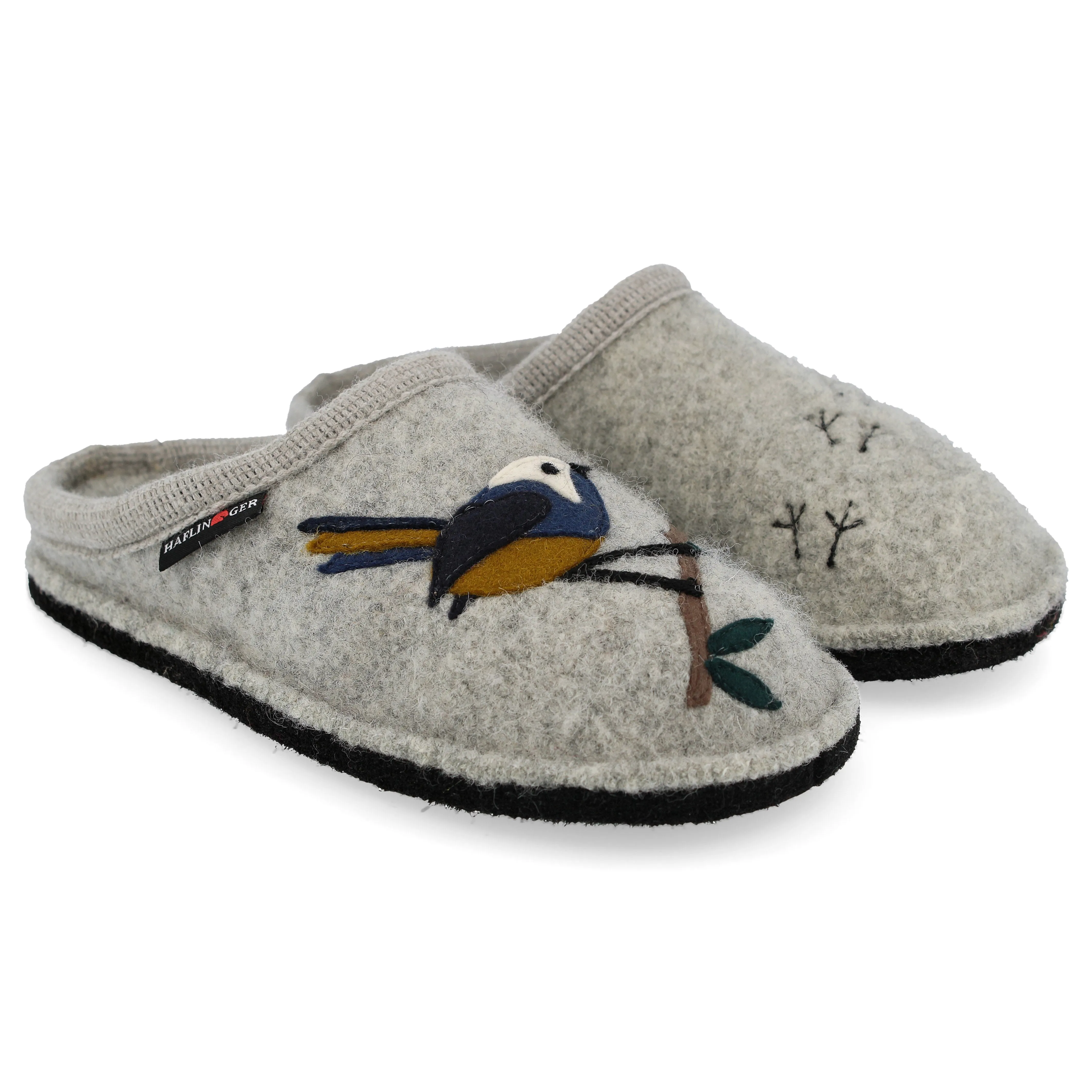 Haflinger SONGBIRD Womens Slippers Mottled Stone Grey sold by Shuperb