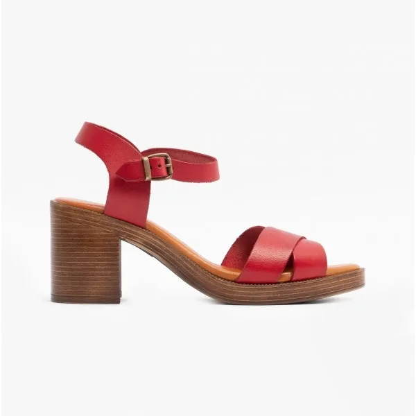 Hush Puppies GEORGIA Womens Leather Sandals Red sold by Shuperb