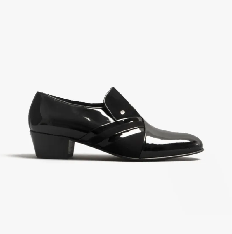 Club Cubano PABLO Mens Patent Leather Cuban Heel Shoes Black sold by Shuperb