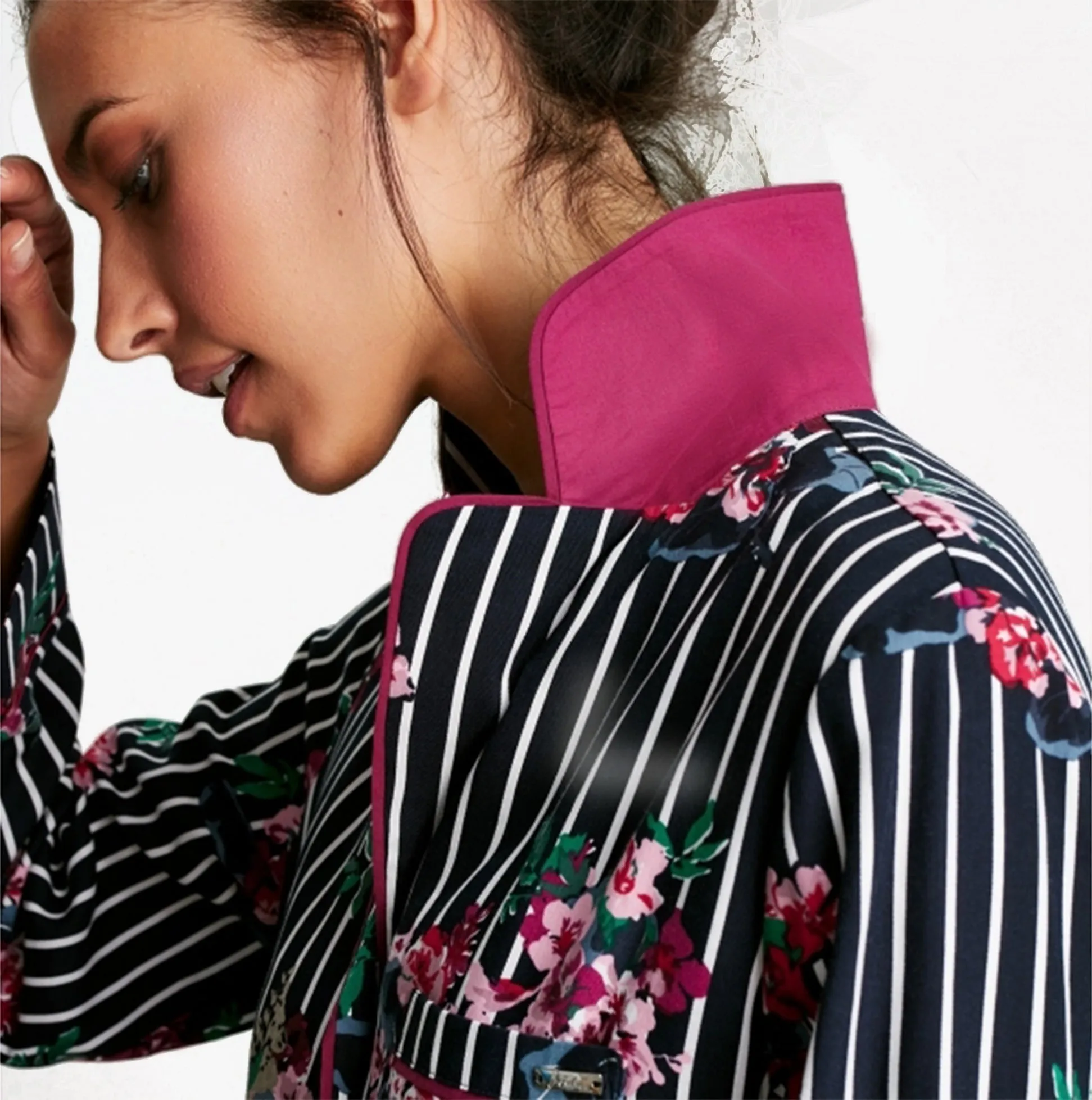 LEILA LIGHT Ladies Cotton Nightwear Navy Floral sold by Shuperb