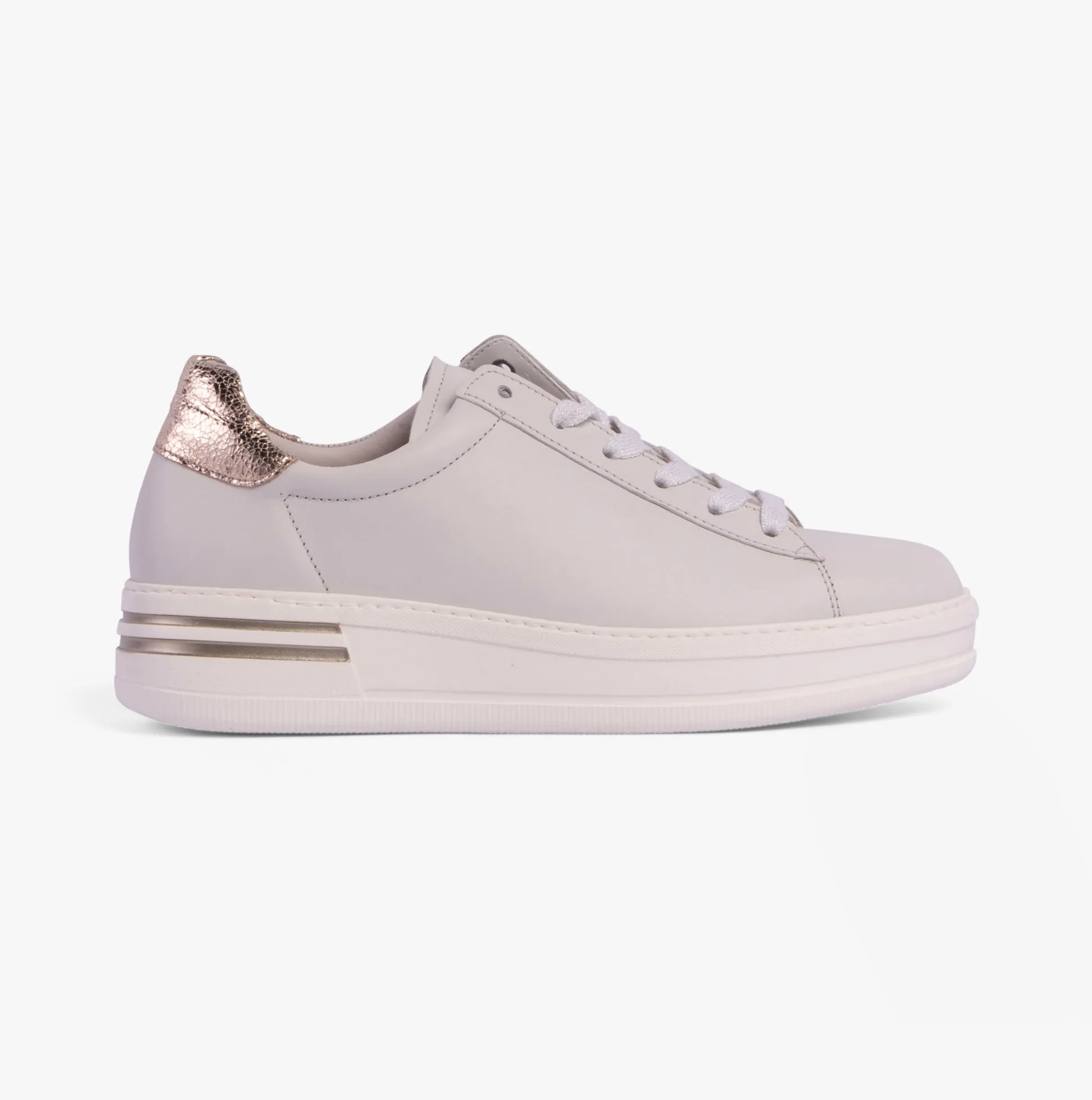 Gabor KEYSTONE Womens Trainers Off-White/Silver/Gold sold by Shuperb