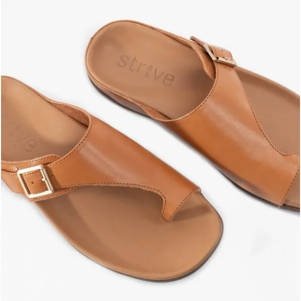 Strive JAVA Womens Leather Toe Post Sandals Tan sold by Shuperb product image thumbnail 3