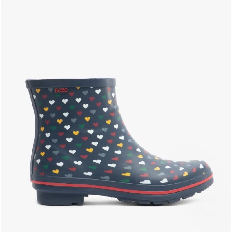 RAIN CHECK LOVE SPLASH Ladies Ankle Wellies Navy/Multi made by Skechers