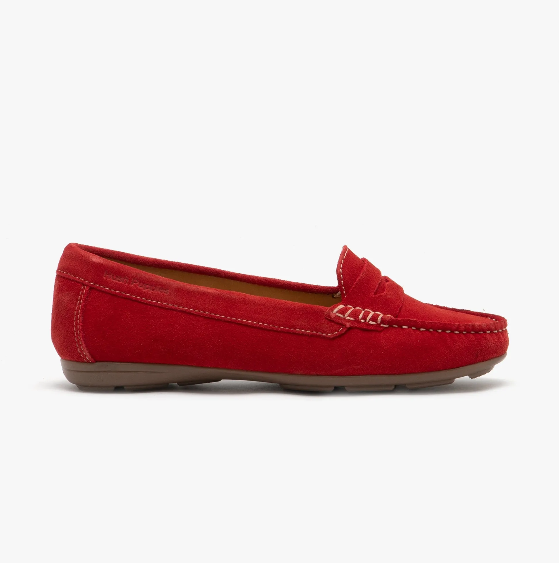 Hush Puppies MARGOT Womens Suede Loafers Red sold by Shuperb