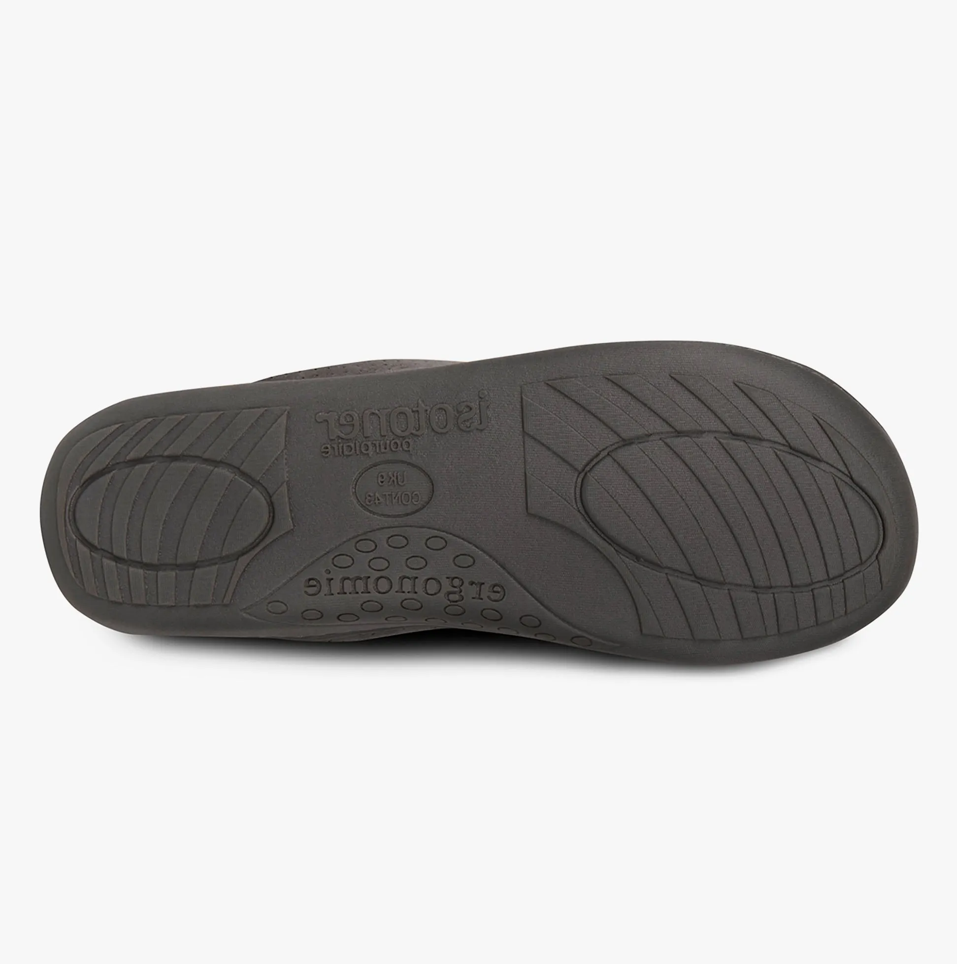 Totes Isotoner PERFORATED SUEDETTES Mens Mule Slippers Grey sold by Shuperb product image thumbnail 5