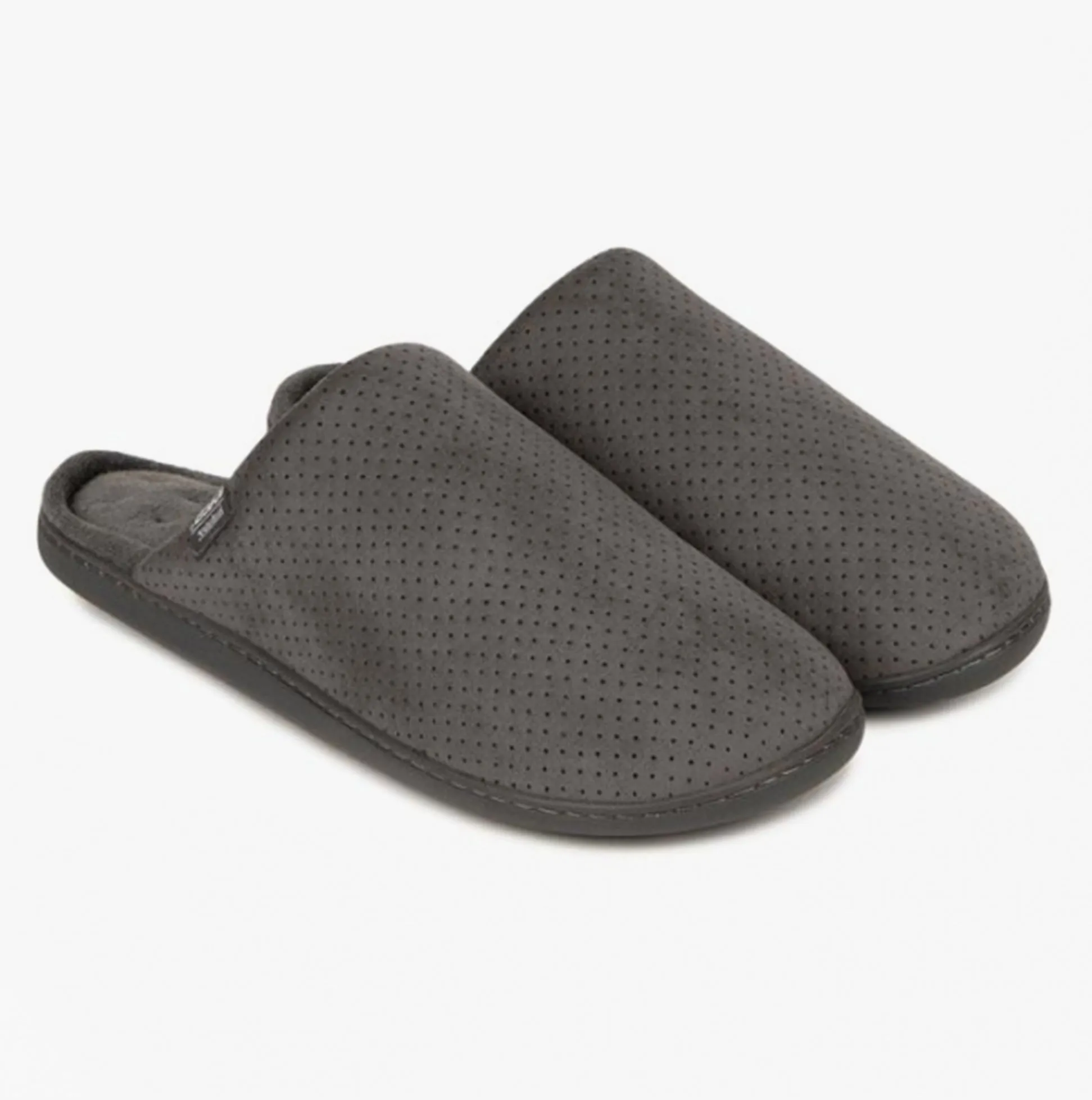 Totes Isotoner PERFORATED SUEDETTES Mens Mule Slippers Grey sold by Shuperb product image thumbnail 3