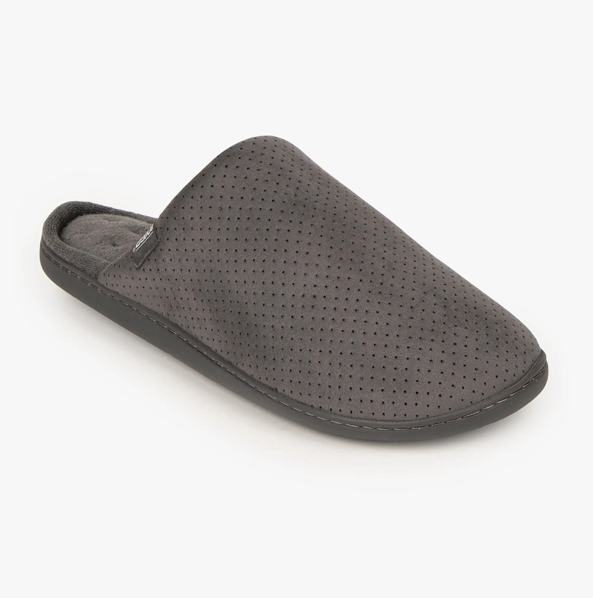 Totes Isotoner PERFORATED SUEDETTES Mens Mule Slippers Grey sold by Shuperb product image thumbnail 2