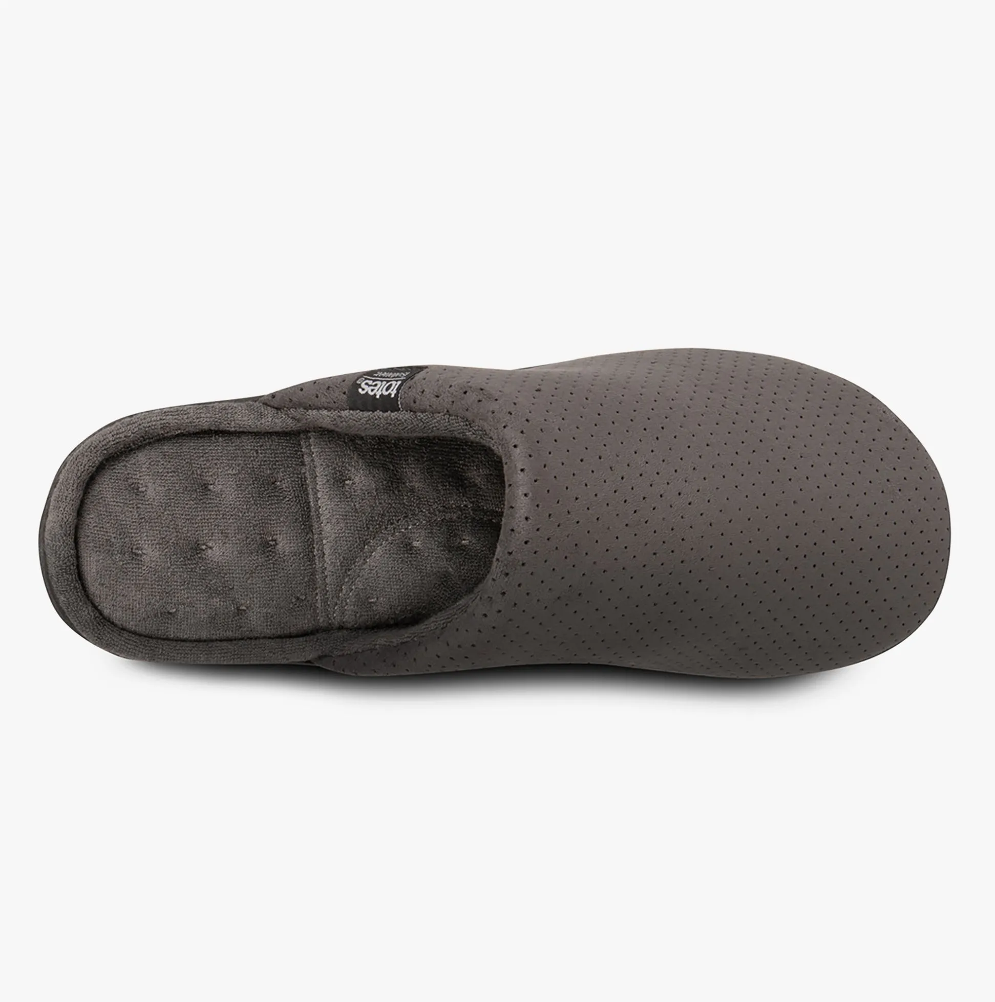 Totes Isotoner PERFORATED SUEDETTES Mens Mule Slippers Grey sold by Shuperb product image thumbnail 4